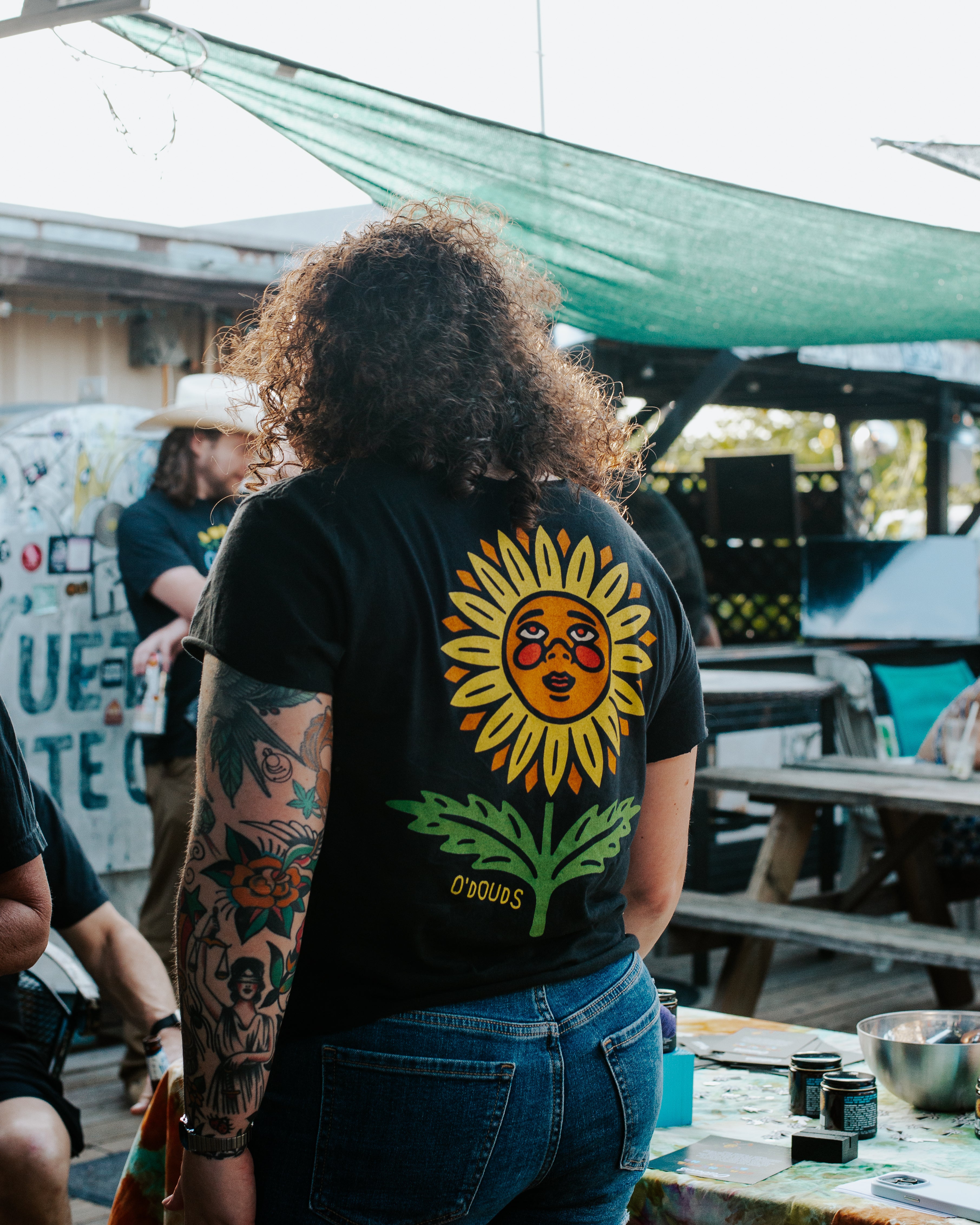 Blue Summer Sunflower Tee Shirt